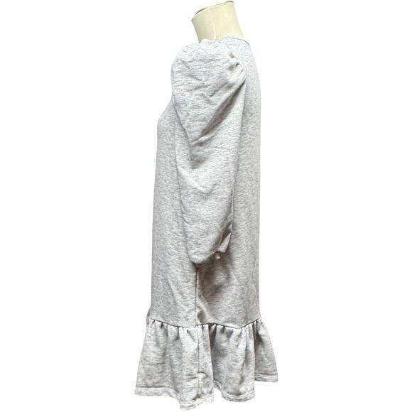 Emery Rose Drop Waist Sweatshirt Dress Heather Gray Small - Picture 2 of 5